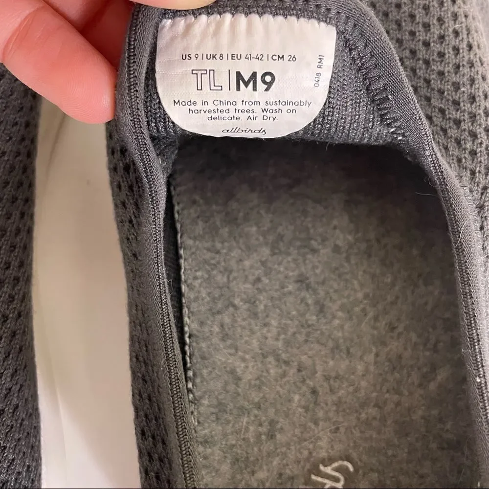 Allbirds‎ Grey Wool Perforated Slip On Shoes Men’s 9